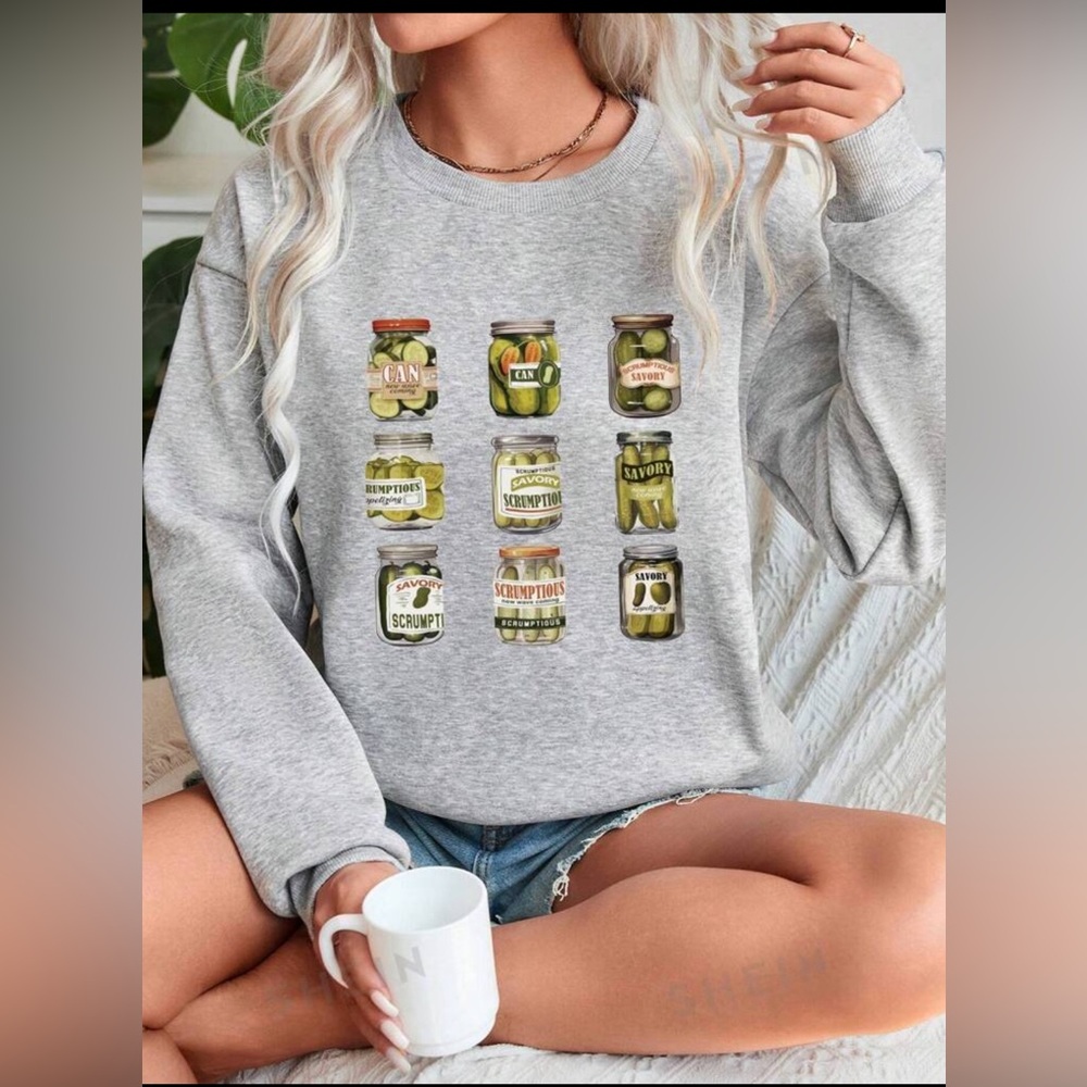 SHEIN | Oversized, Pickle Crewneck Sweatshirt | Size XL